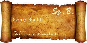 Szorg Berill névjegykártya